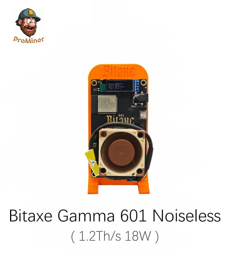 Bitaxe Gamma 601 Noiseless 1.2TH/s 17W Bitcoin Solo Miner