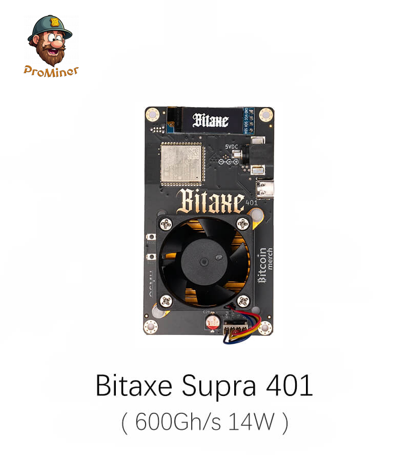 Bitaxe Supra 401 600Gh/s 14W Bitcoin Solo Miner